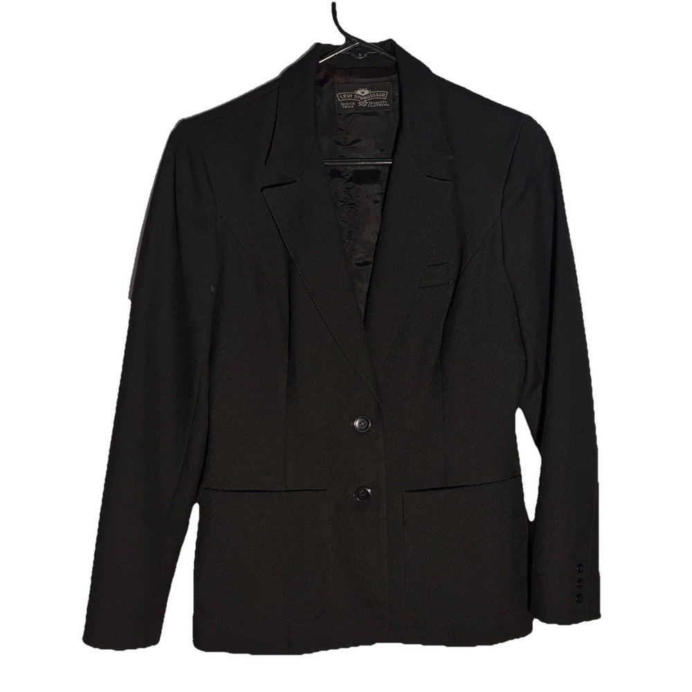 Levi Strauss & Co Womens Black Two Button Blazer Jacket